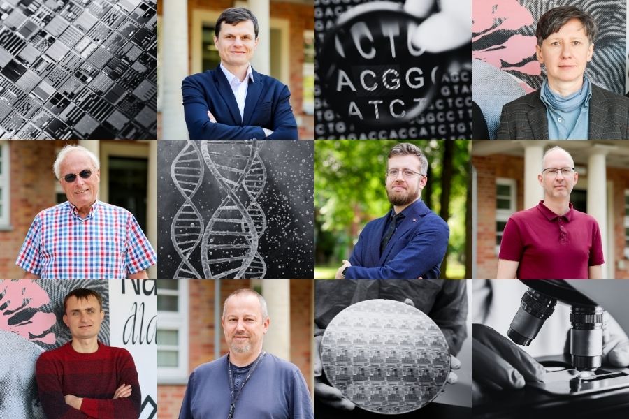 Naukowcy Łukasiewicz - PORT, którzy będą realizować projekty FENG (od lewej): dr Krzysztof Czyż, dr hab. Patrycja Gazińska, prof. Detlef Hommel, dr Paweł Sega, dr Michał Malewicz, dr Krzysztof Rola, prof. Robert Kudrawiec